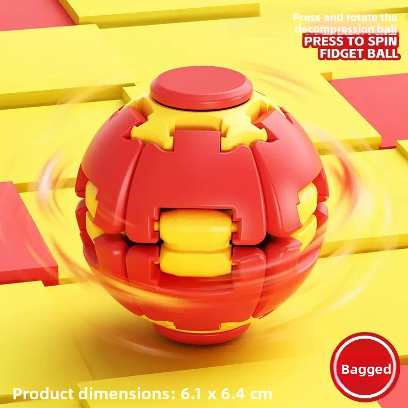 Press and Spin Stress Relief Ball Finger Gyro Educational Toy