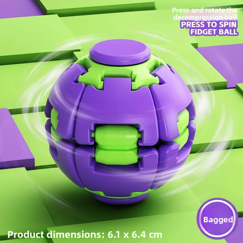 Press and Spin Stress Relief Ball Finger Gyro Educational Toy
