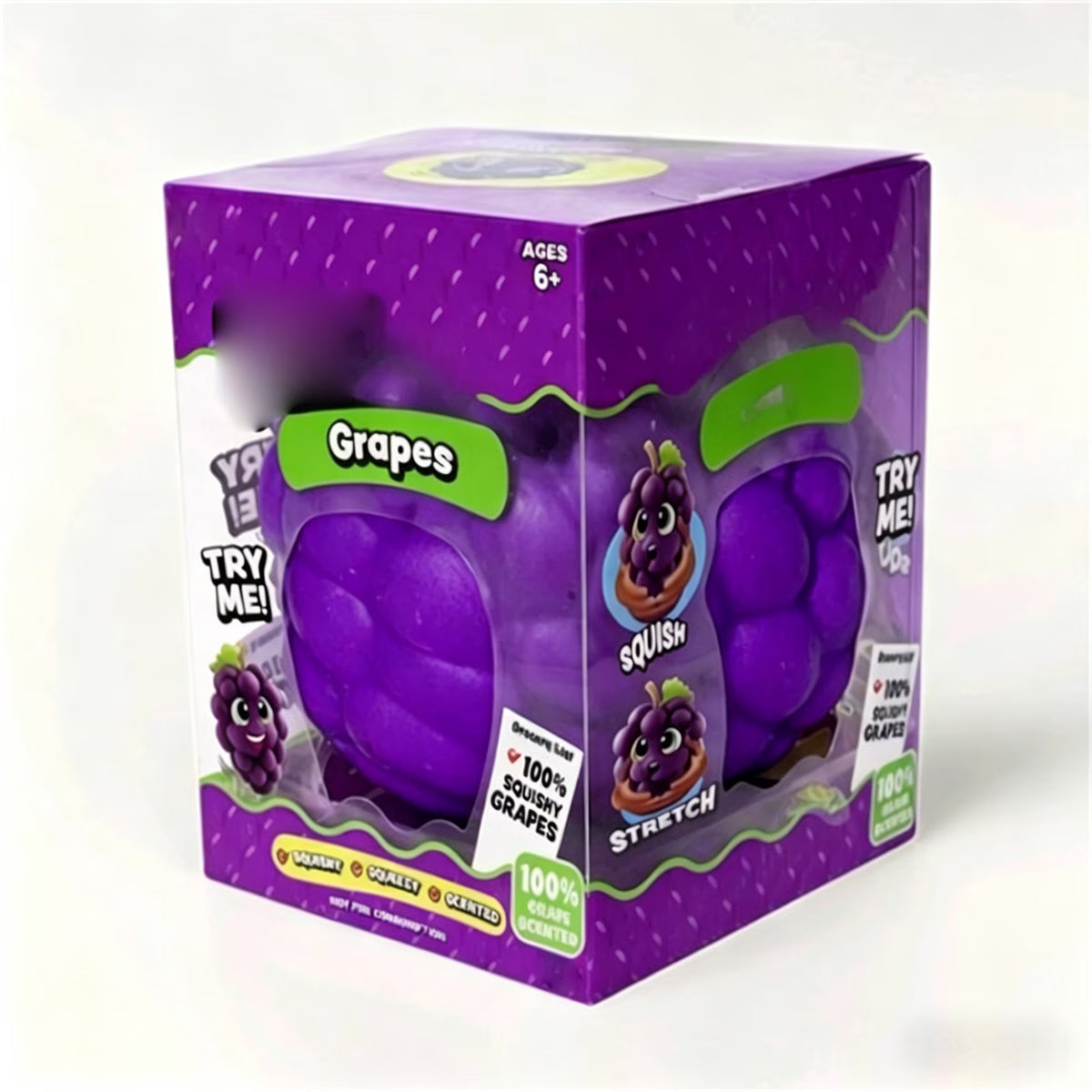 Purple Grape Squish Toys, 3.5" Fruit Taba Squish Toys, Stress Balls, Gifts