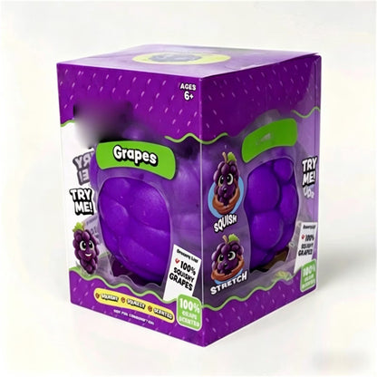 Purple Grape Squish Toys, 3.5" Fruit Taba Squish Toys, Stress Balls, Gifts