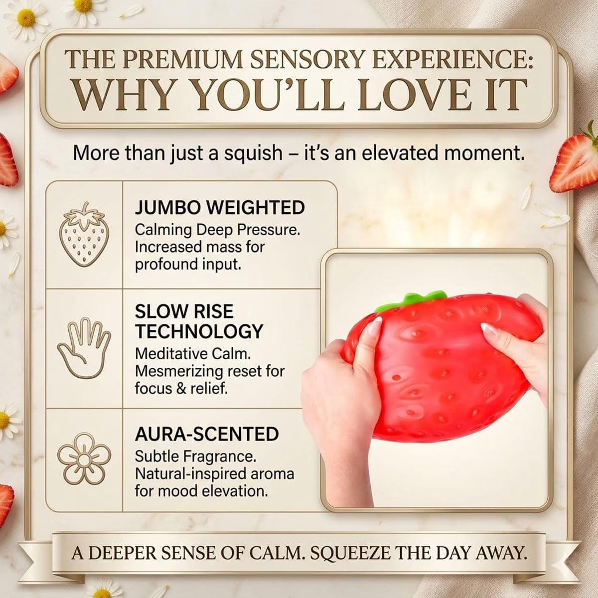 Jumbo Strawberry Squish Toys, 15" Dumpling Taba Squish Toys, Stress Balls, Gifts