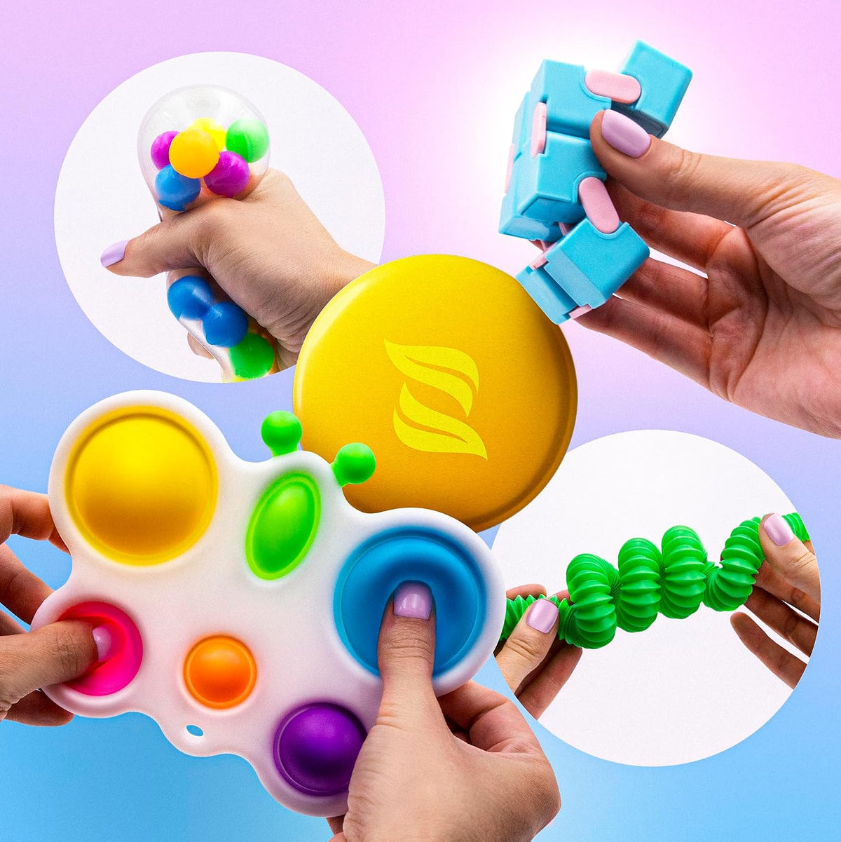 Fidget Poppers Pack – 50 Pcs Fidget Toys, Party Favors for Kids 8-12, Stocking Stuffers, Bulk Sensory Toys for Classroom Treasure Box Prizes, Goodie Bags, Birthday Gifts