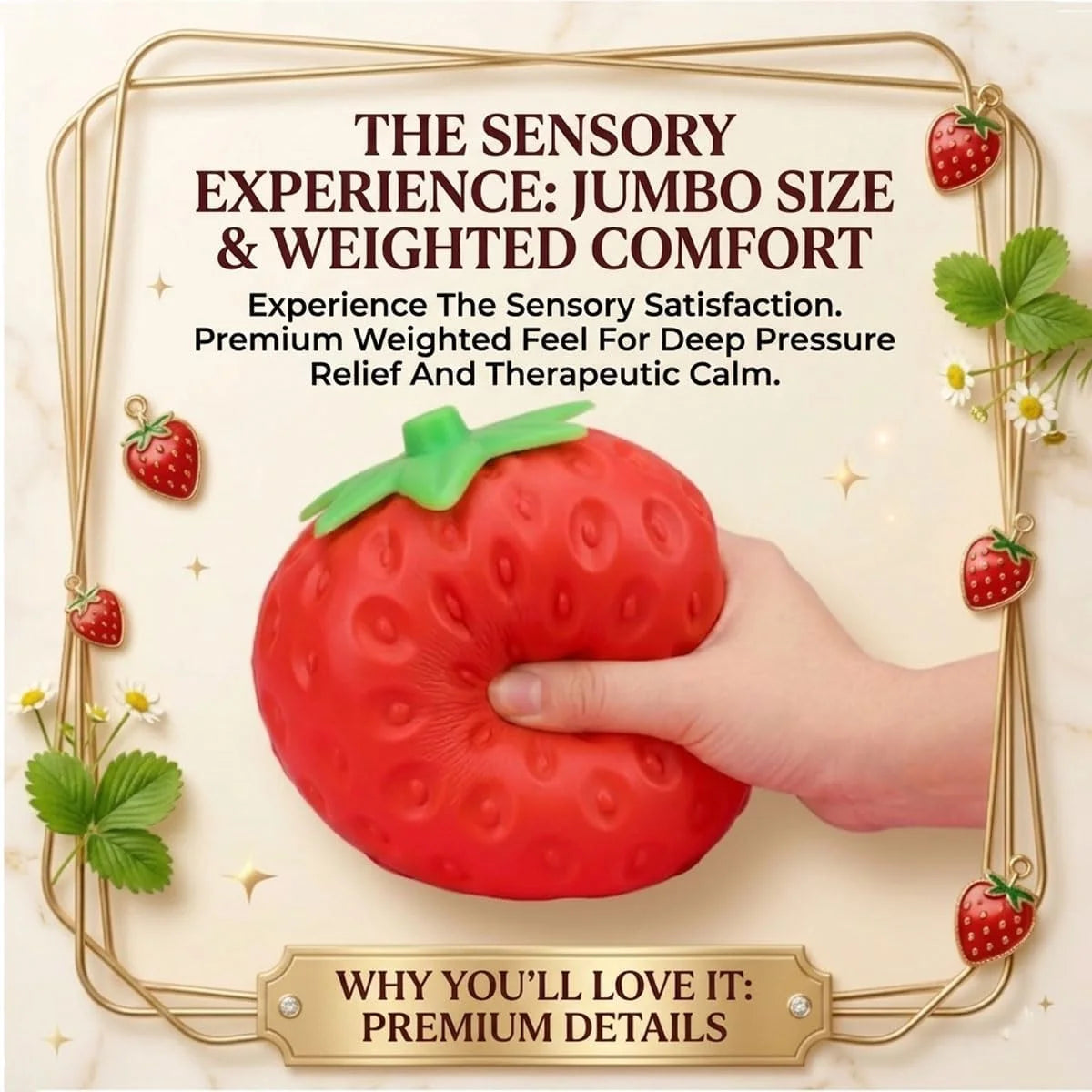 Jumbo Strawberry Squish Toys, 15" Dumpling Taba Squish Toys, Stress Balls, Gifts