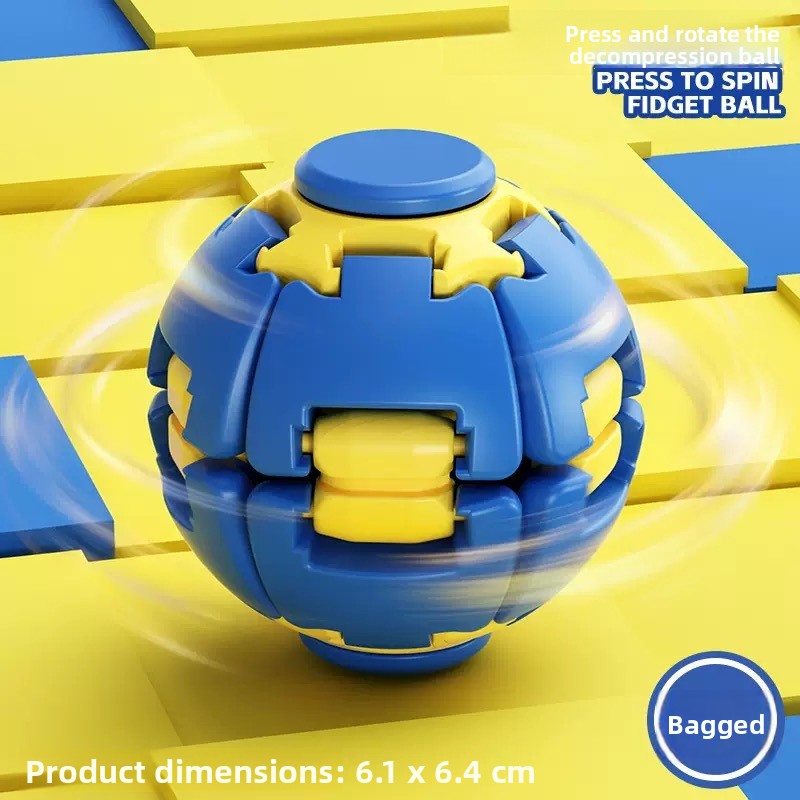 Press and Spin Stress Relief Ball Finger Gyro Educational Toy