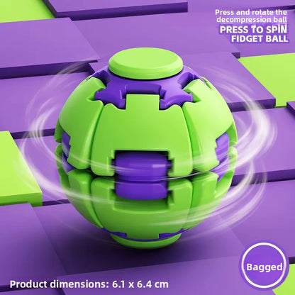 Press and Spin Stress Relief Ball Finger Gyro Educational Toy