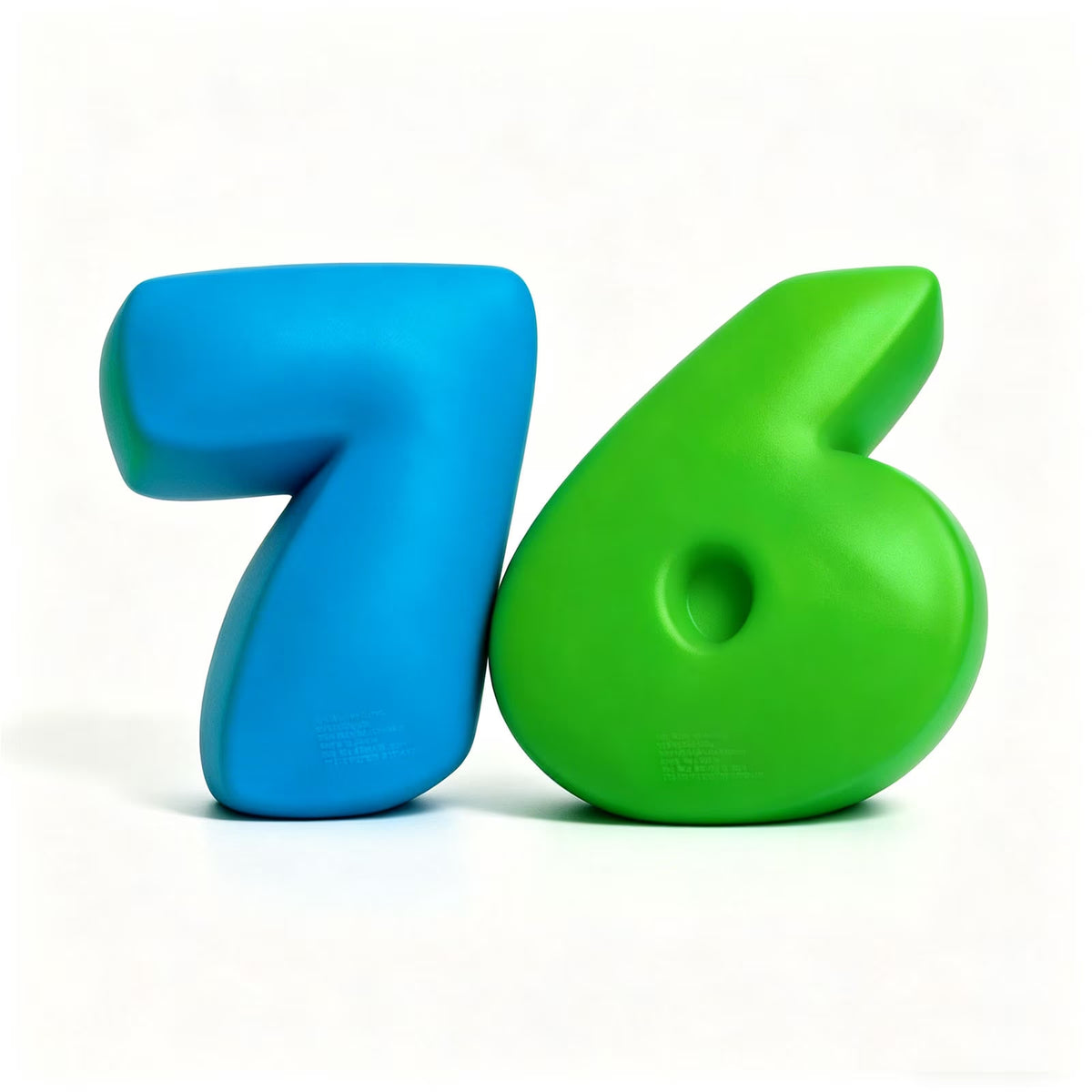 Six Seveb Squish Toys, Blue Green Taba Squish Toys, Stress Balls, Gifts
